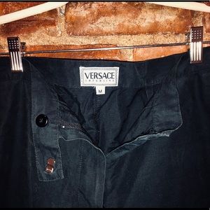 Vintage Versace Women’s Black Cropped Trousers